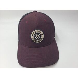 Ariat Headwear Mesh Trucker Snapback Hat Cap Polyester Men Women Maroon Black